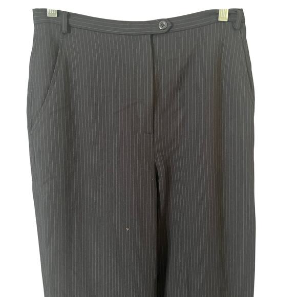 Larry Levine Women’s Dress Pants 10 Black Pinstripe Wool Blend Lined Career Work - Picture 4 of 9